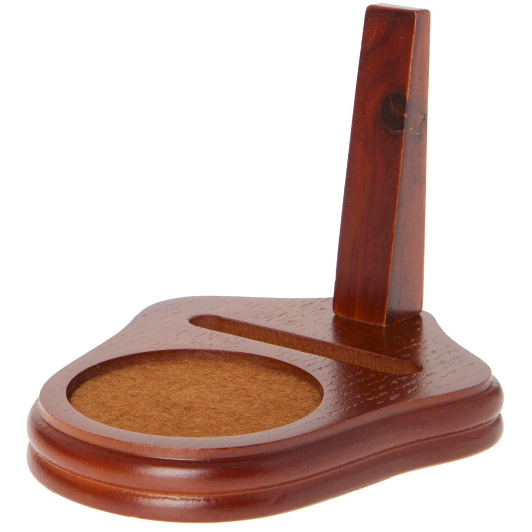 Bard's Demi-Tasse Cup & Saucer Stand – Walnut MDF, 3.5x3.5x4.5in